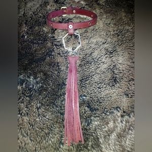 OOAK handmade choker leather harness necklace